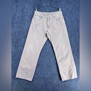 VINTAGE Lucky Brand Light Tan Low Rise Bootleg Mens 33X30* Flat Front Grunge USA